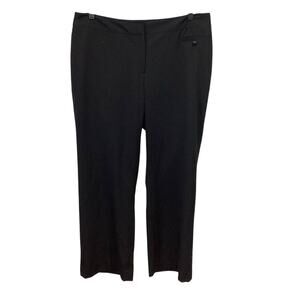 Atelier Plus Size 16W Polyester Blend Basic Long Black Straight Leg Career Pants